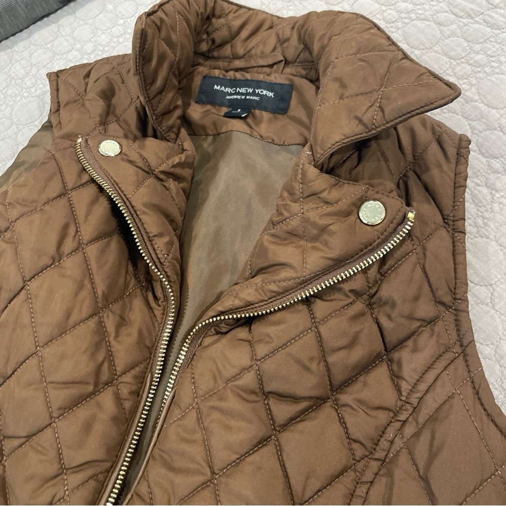 Andrew Marc Quilted Brown Women's Vest small - Picture 9 of 11